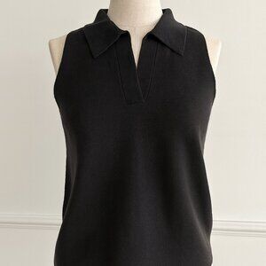 A New Day Sleeveless Collared Knit Sweater Top Black – Size 1X – NWT